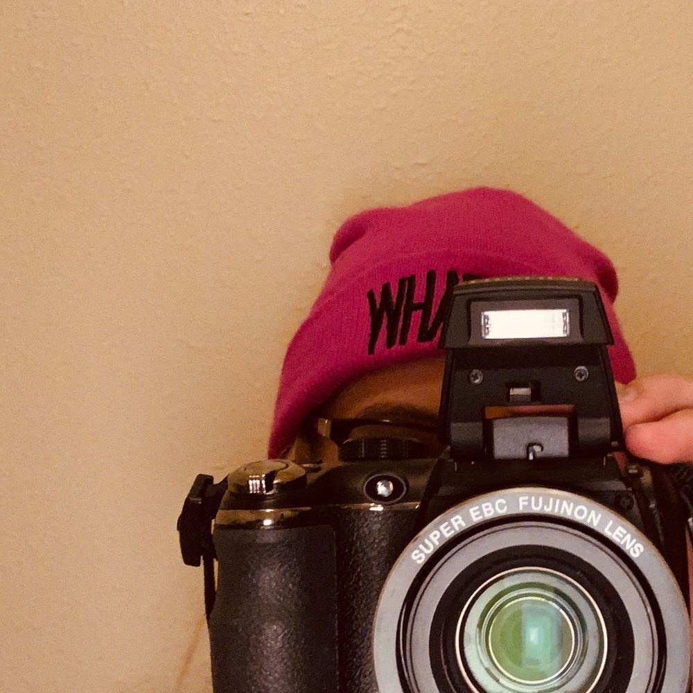 Pink “whatever” beanie